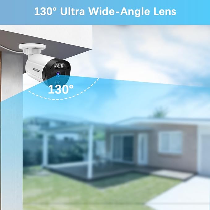 【130°Ultra Wide-Angle】 Outdoor Wired Security Camera System, Home Video - Image 4