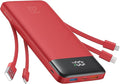 charmast 20000mAh Portable Charger with Built in Cables, 22.5W Travel Power Bank Fast Charging, USB C Cell Phone Battery Pack for iPhone 17/16/15/14/13/12 Series, iPad, Samsung, Android, Tablet by Charmast