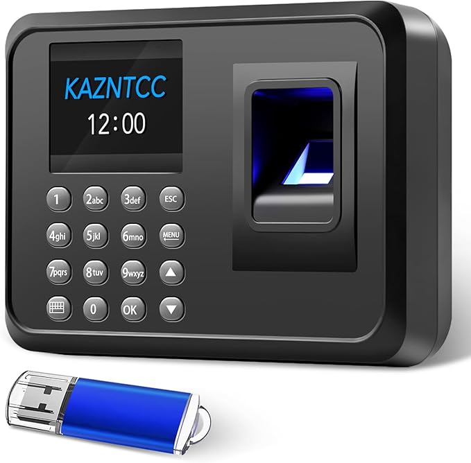 Fingerprints Time Clocks for Employees Small Business, Deduct Lunch Time & by KAZNTCC