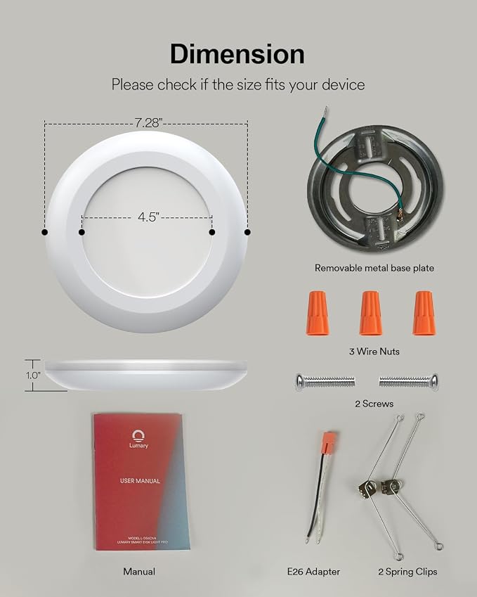 Lumary 5/6 Inch Smart Led Disk Light Pro 4Pack, Color Changing WiFi Smart - Image 9