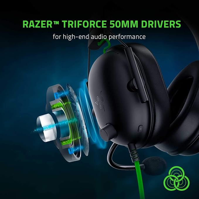 Razer BlackShark V2 X Gaming Headset: 7.1 Surround Sound - 50mm Drivers - Memory Foam Cushion - For PC, PS4, PS5, Switch - 3.5mm Audio Jack - Black | 7.1 Surround Sound, 50mm Drivers, Cardioid Mic, Lightweight, Memory Foam, Noise Isolating Earcups, for... - Image 3