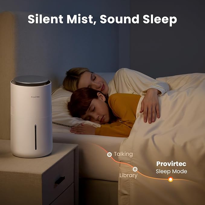 MistFree Evaporative Humidifier for Bedroom, 3L No White Dust for Sensitive Individuals, Auto Humidity Control, Works with Tap Water, Night Light, Easy Clean Tank for Home & Small Room - Image 7