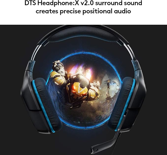 Logitech G432 Wired Gaming Headset - Black | DTS Headphone:X 2.0, 50 mm audio drivers, USB and 3.5 mm jack, Flip-to-Mute mic, PC compatible - Image 3