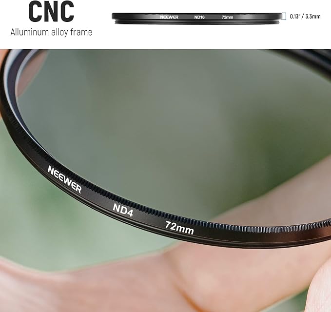 Neewer 72mm ND Filter Kit: ND2 ND4 ND8 ND16, Lens Cleaning Pen, Neutral Density - Image 5