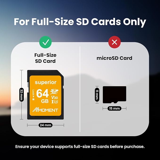MMOMENT 64GB Full-Size SD Card UHS-I U3 V30 Class 10 High Speed SDXC – Up to - Image 2