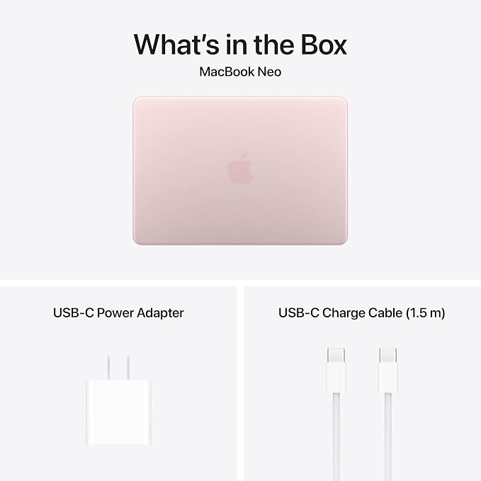 Apple 2026 MacBook Neo 13-inch Laptop with A18 Pro chip: Built for AI and Apple Intelligence, Liquid Retina Display, 8GB Unified Memory, 512GB SSD Storage, 1080p FaceTime HD Camera, Touch ID; Blush - Image 7
