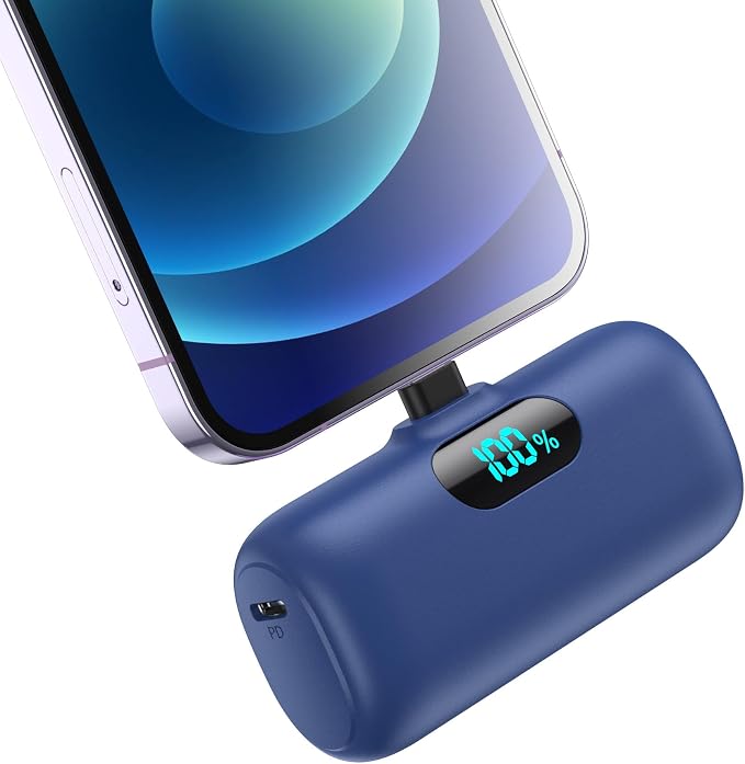 Small Portable Charger for iPhone 5000mAh, PD Fast Charging Power Bank,Mini Battery Pack Portable Phone Charger Travel Essentials for iPhone 14/14 Pro Max/13/13 Pro/12 Pro/11/XS/XR/X/8/7/6/SE Series by Feob