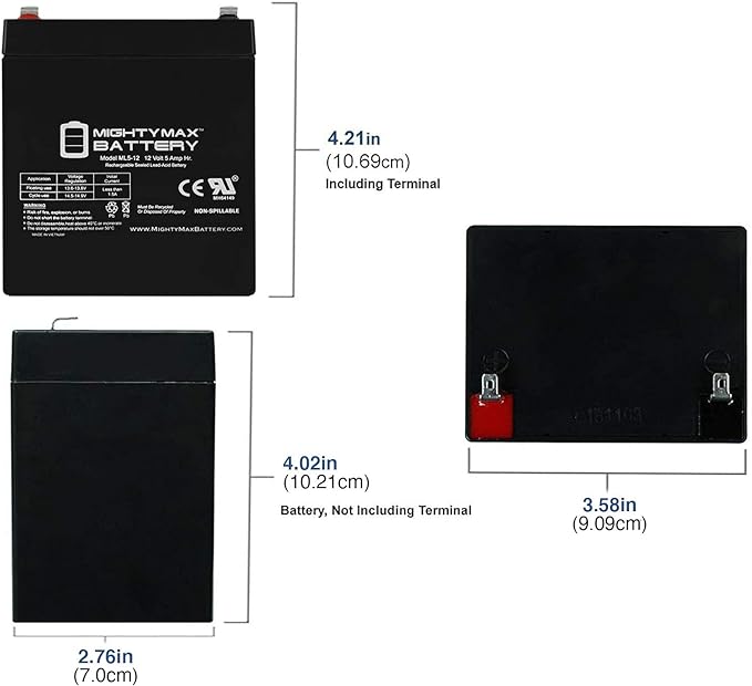 Mighty Max Battery 12V 4.5Ah Home Alarm Security System SLA Battery - Image 2