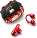 Third-generation Open Headphones, Clip-on Earplugs, True Wireless TWS Bluetooth 6.0 Earclip Earphone with Microphone, Stable to Wear Suitable for Glasses Wearers and Outdoor Sports and Running, Red by crowm