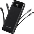 charmast Portable Charger with Built in Cables, Power Bank with Cords Wires, Slim 10000mAh Travel Battery Pack 6 Outputs 3 Inputs 3A Fast Charging for Samsung Google Pixel LG Moto iPhone iPad by Charmast