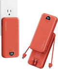 10000mAh Ultra-Portable-Charger-Power-Bank with Built in Cables&AC Wall Plug, PD20W USB-C Fast Charging Cell Phone Charger Battery Pack,LED Display Travel Battery Bank for All iPhone,Samsung,Android by AONIDI