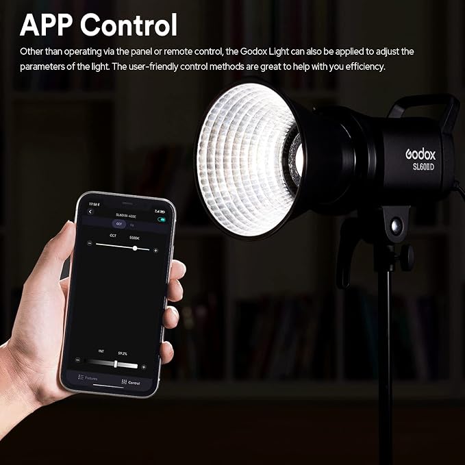 Godox SL60IID LED Video Light, 70W Bowens Mount LED Modeling Lamp, APP Control - Image 3