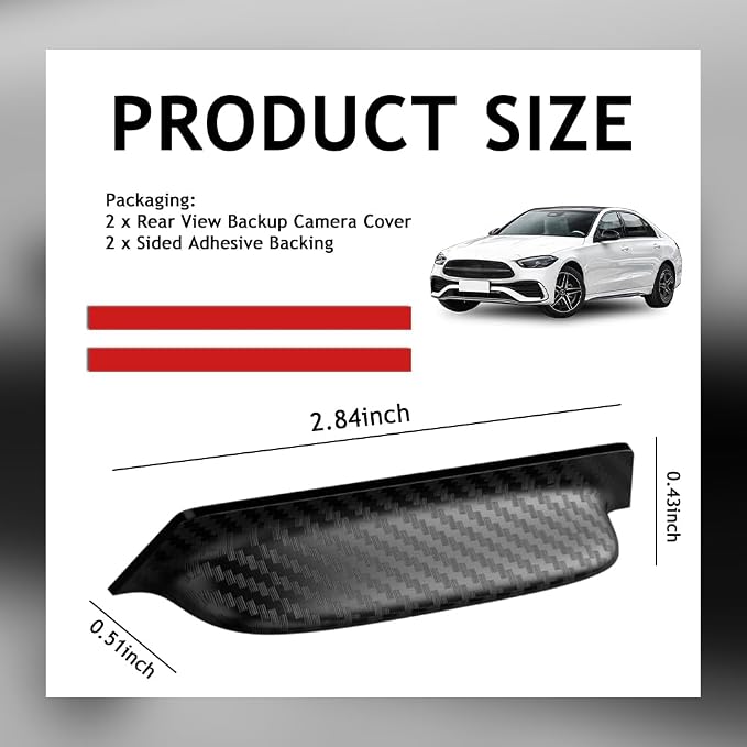2PCS Carbon Fiber Backup Camera Rain Shield, Backup Camera - Image 2