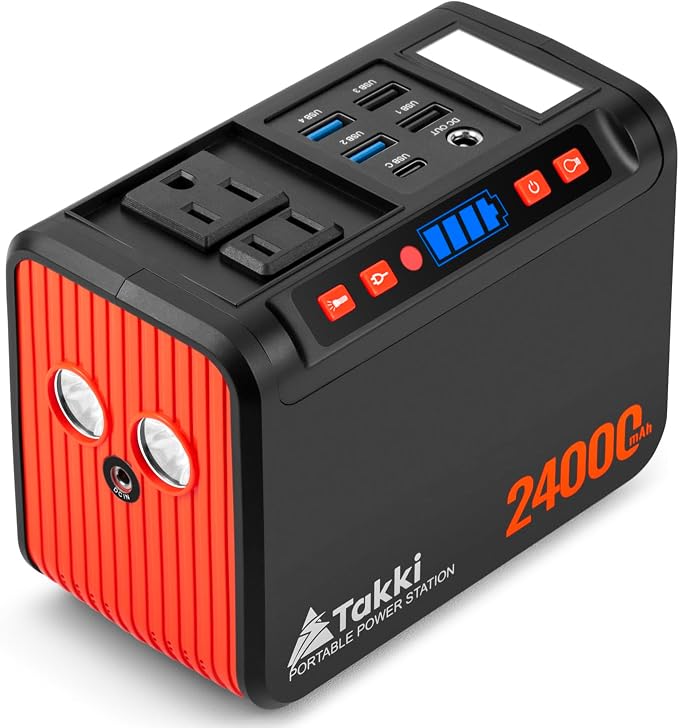 Takki 88.8Wh Portable Power Station Lithium Battery Small Generator Power Bank with 110V AC Outlet Battery Backup for Camping Home Use Emergency(Solar Panel Optional) by Takki