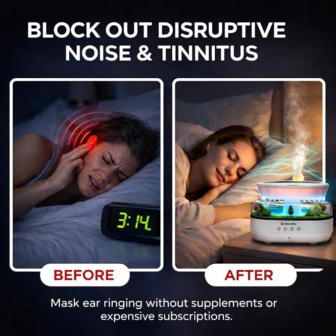 Dreamlax Rain Humidifiers for Bedroom – Cool Mist Essential Oil Diffuser, White Noise Machine with 10 Nature Sounds, 7 LED Lights, Remote Control & Decorative Raindrop Lamp - Image 4