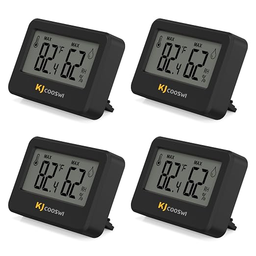 4PCS Mini Digital Hygrometer and Thermometer, Reptile Thermometer by KJCOOSWI