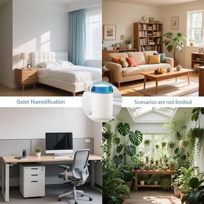 Bedroom Humidifier, 1.2L Cool Mist Extra Large humidifier - Humldifier for Bedroom Living Room Baby Plants, 7 Color Gradient Night Light, Safe Power Off, Ideal Baby Humidifier(white) - Image 5
