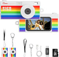 Mini Keychain Digital Camera, Rainbow Y2K Retro Pocket Camera by Dienspeak