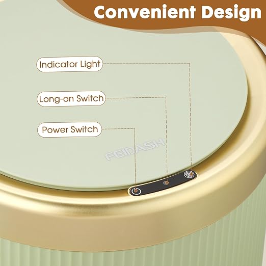 Smart Touchless Bathroom Trash Can, 2.8 Gallon Automatic Motion Sensor Rubbish - Image 3