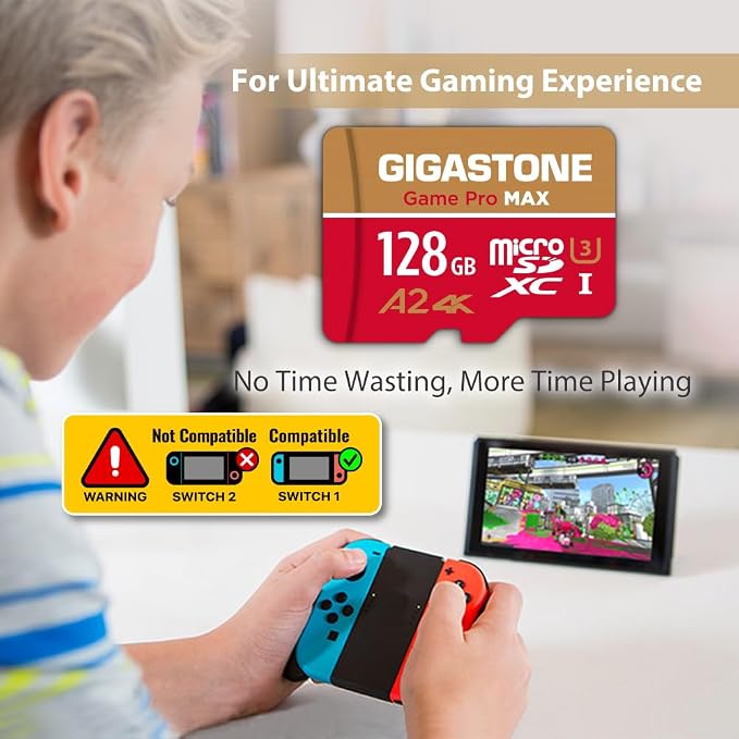 【for Switch 1 Only】 GIGASTONE 128GB Micro SD Card, 4K Game Pro MAX, A2 V30 - Image 5