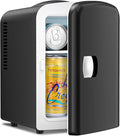 Antarctic Star 4L/6 Can Portable Compact Refrigerator for Bedroom,Car,Office & Dorm,Small Cooler for Food/Drinks/Skin Care,AC/DC, Black by AntarcticStar
