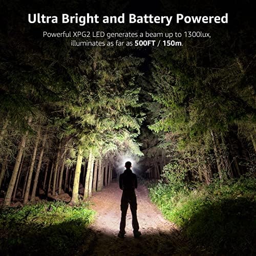 Lepro Headlamp Battery Powered Waterproof LED Headlight 6 Modes - Black - Image 2