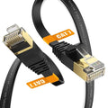 Cat7 20FT Ethernet Cable Flat-Black-10Gbps-600Mhz Internet Network Cord by SURPLAY-WinningHighSpeed