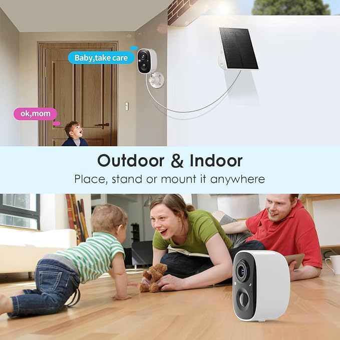 GMK Solar Security Camera Wireless Outdoor, - Image 8