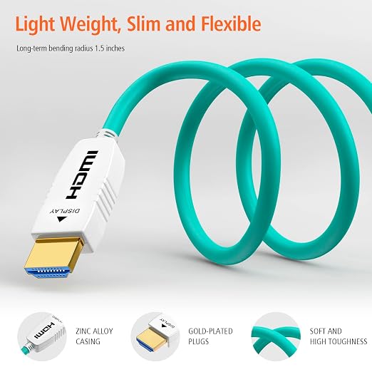 RUIPRO 8K Fiber Optic HDMI Cable 165 Feet 48Gbps 8K60Hz 4K120Hz Dynamic HDR - Image 6