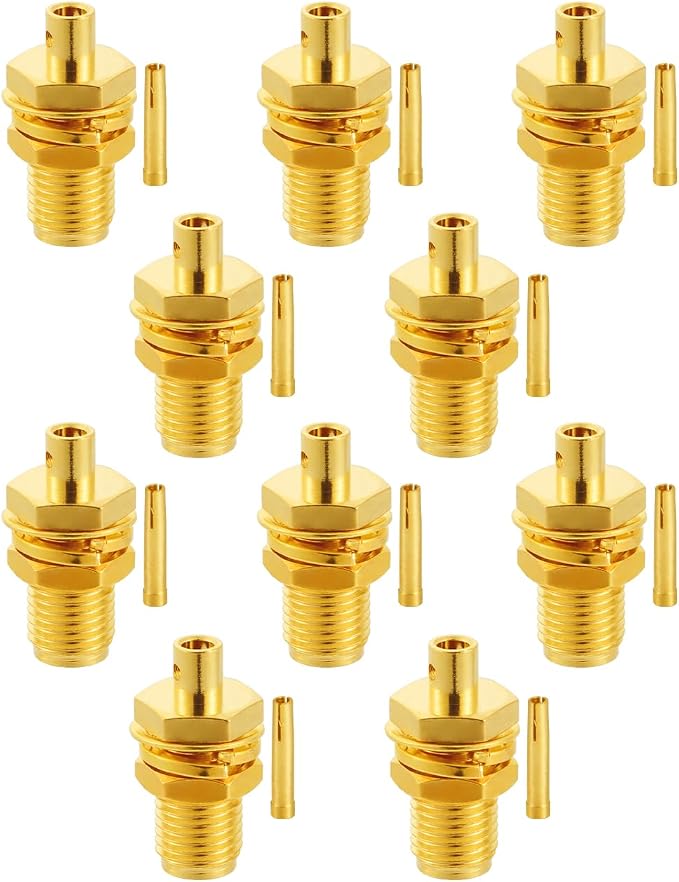 10 PCS SMA Connectors SMA Female Bulkhead Solder Connector - Image 2