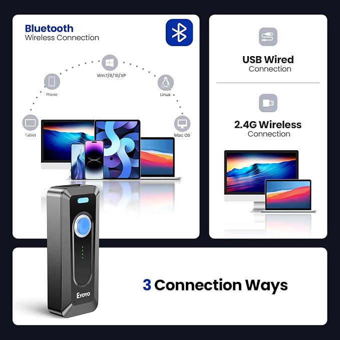 Eyoyo 2D Bluetooth Barcode Scanner: Portable QR Scanner - Image 5