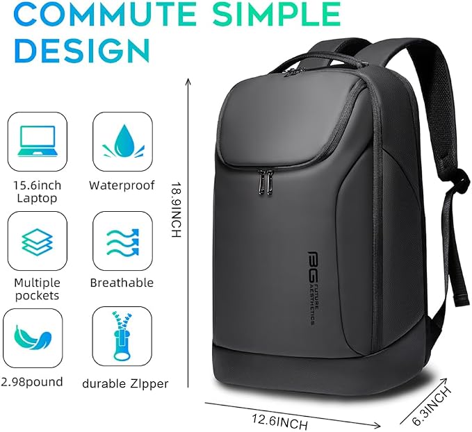 BANGE Business Smart Backpack Waterproof fit 15.6 Inch Laptop Backpack - Image 4