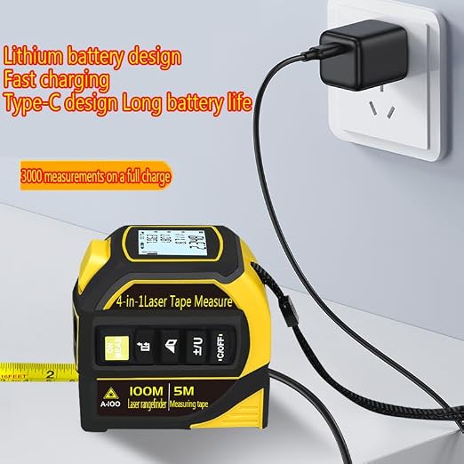 tape measure 4-in-1 laser Digital Measuring Tape & 80m/262ft Laser Distance - Image 2
