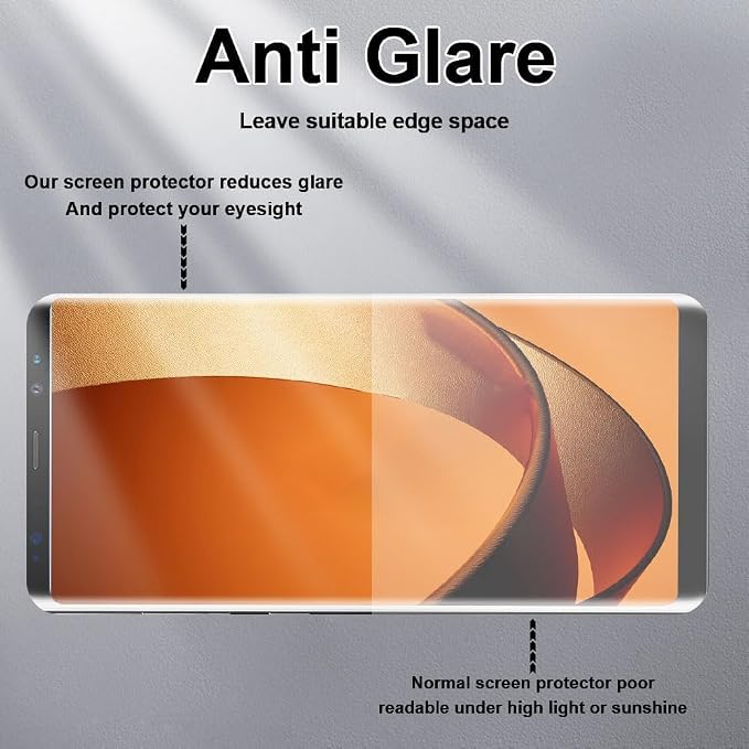 Galaxy Note 9 Privacy Screen Protector Tempered Glass, 9H Hardness 3D Curved - Image 5