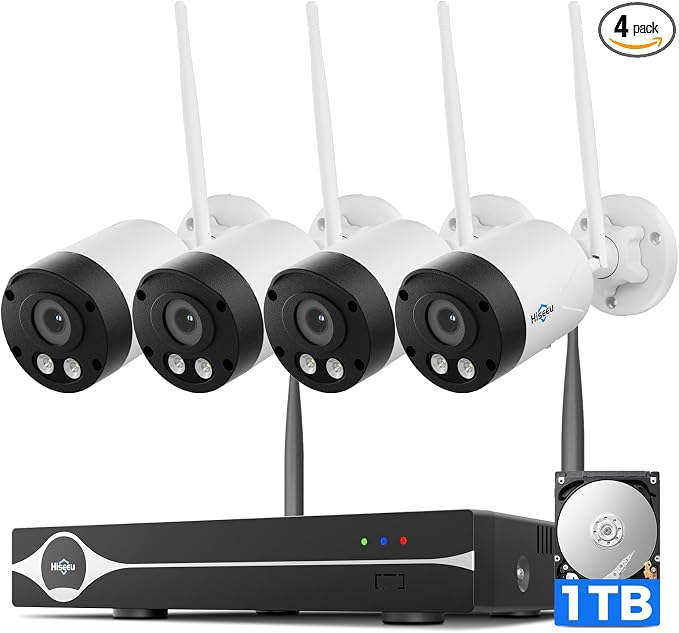Hiseeu 4K/8MP Wireless Security Camera Outdoor, 5G/2.4G WiFi Pro Camera System by Hiseeu