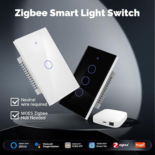 MOES Zigbee Smart Switches 4 Gang, Require MOES Zigbee Hub and Neutral Wire - Image 2