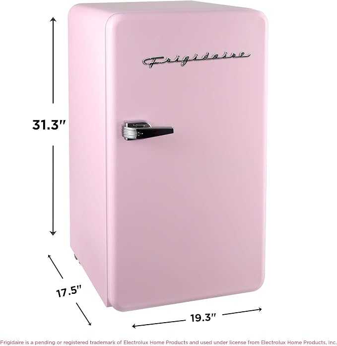 Frigidaire Retro Compact Refrigerator with Chiller, 3.2 cu ft Countertop Fridge, Built-In Bottle Opener, Rounded Corners, Premium, for Office, Bedroom, Dorm Room, Cabin, 18.5D x 20W x 31.5H (Pink) - Image 6