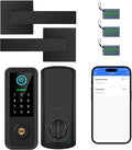 Keyless Entry Door Lock with Handle Set, Smart Front Door Lock with Keypad Set by YOSIMIKA