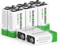DURNERGY 9V Batteries, 9 Volt Batteries 8 Pack, 10-Year Shelf Life, 9V Batteries by DURNERGY