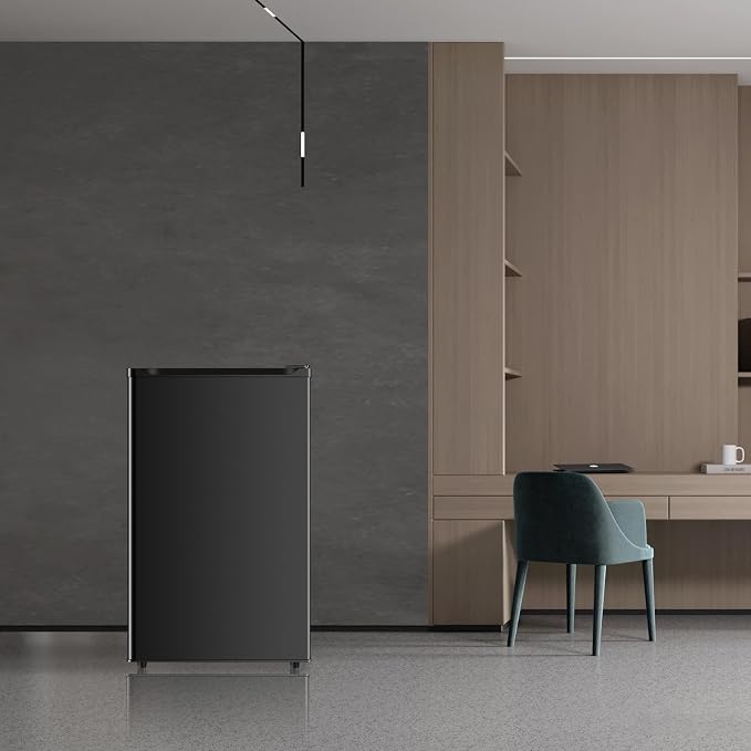 4.4 Cu.Ft Mini Fridge with Freezer, Single Door Mini Refrigerator, 5 Settings Temperature Adjustable, Compact Refrigerator for Apartment,Dorm, Office, Bedroom - Image 7