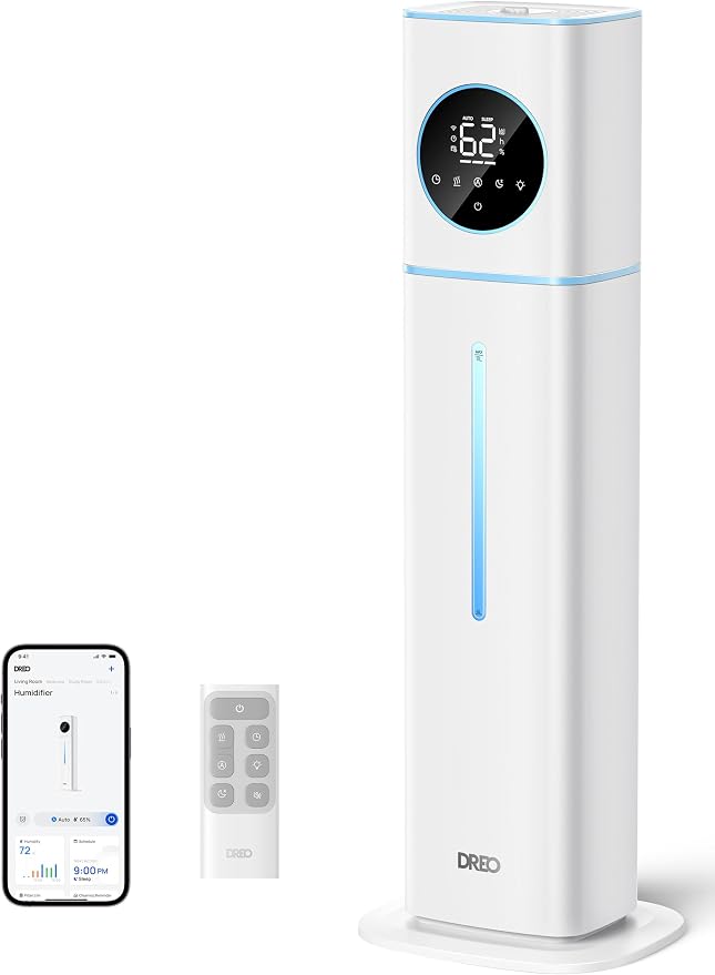 DREO HM735S 11L Smart Humidifier Large Room 700 ft², 100H Cool Mist Air Humidifiers for Bedroom, Top-Fill, Clean Tank Technology, 26dB, Auto Mode, Aroma Box, RGB, Remote & APP Control, Baby, Blue by DREO