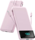 Portable Charger for iPhone with Built in Cables and Wall Plug,Upgraded 13800mAh Fast Charging USB C Power Bank,4 Outputs Travel Essential Battery Pack Compatible with iPhone 17/16/15/14,Samsung-Pink by FOCHEW