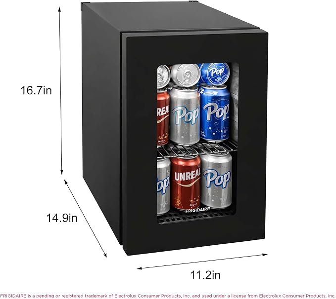 Frigidaire 0.6 Cu. Ft. Glass Door Beverage Refrigerator, Digital Display Mini Fridge with Electronic Temperature Control, LED Lighting & Quiet Operation - Image 5