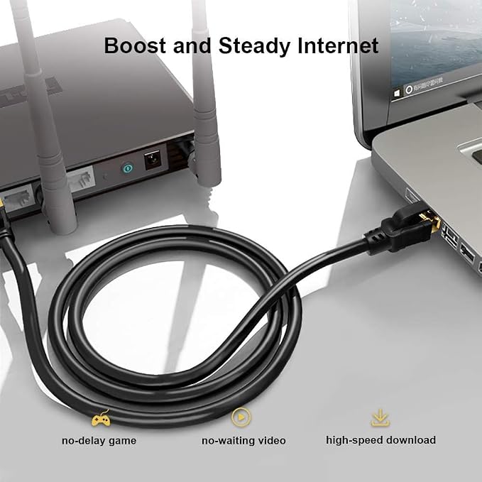 Yauhody CAT8 Ethernet Cable 10FT, High Speed 40Gbps 2000MHz Internet Network - Image 3
