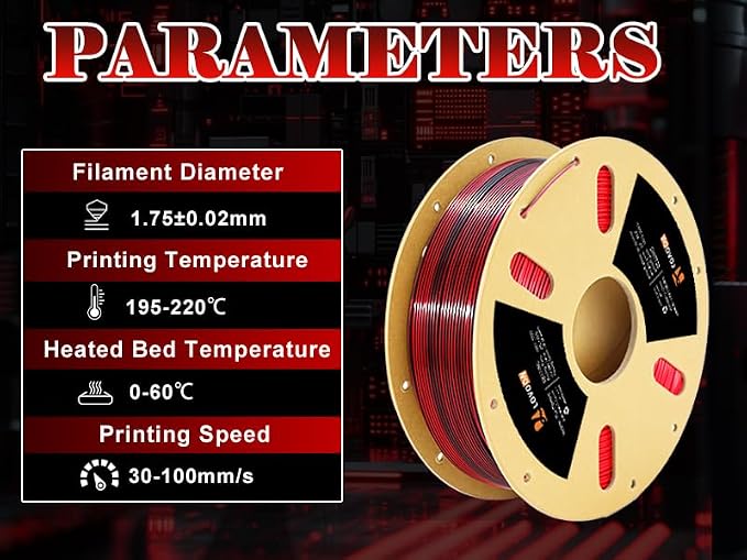 LOVOON PLA 3D Printer Filament Silk Bundle 2KG, PLA Filament 1.75mm Shiny Dual - Image 8