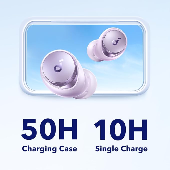 Soundcore by Anker Space A40 Adaptive Active Noise Cancelling Earbuds | Reduce Noise by Up to 98%, Ultra Long 50H Playtime, 10H Single Playtime, Hi-Res Sound, Comfortable Fit, Wireless Charge - Image 4