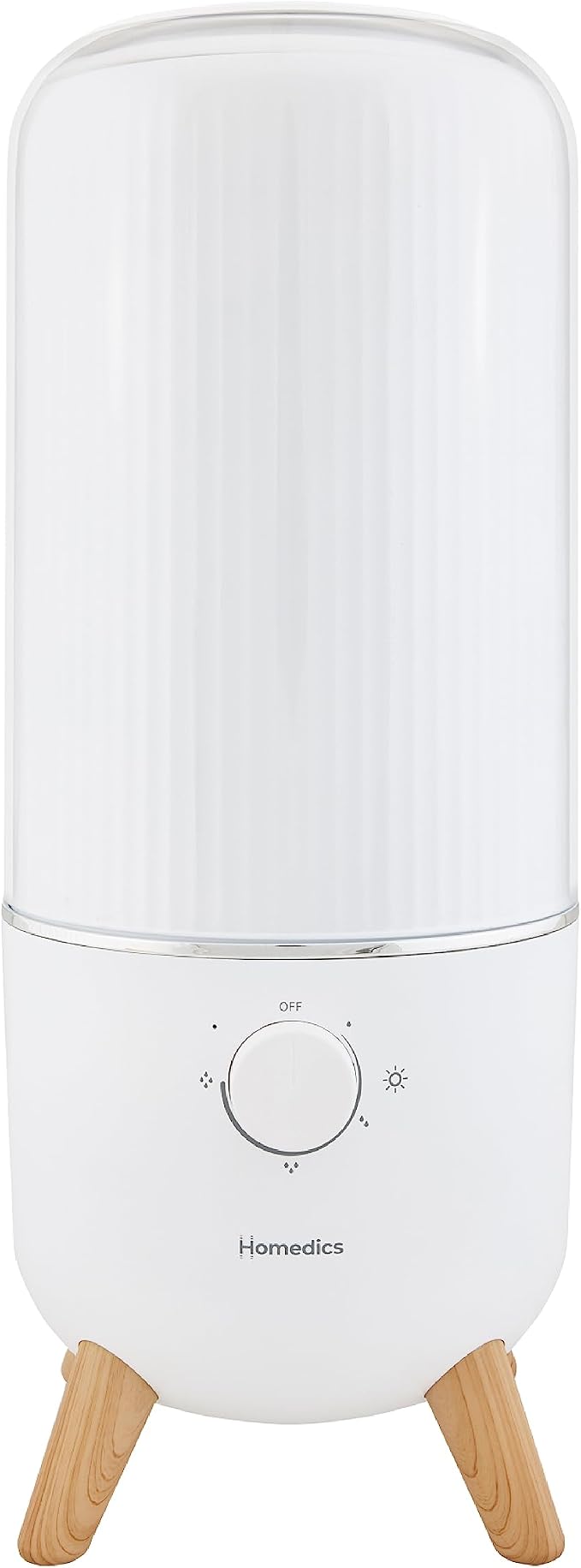 Homedics Ultrasonic Humidifier, Bedrooms and Home Offices, 0.97-Gallon Tank, 45-Hour Runtime, Visible Ultra-Quiet Cool Mist, Aromatherapy, Demineralization Cartridge, Night-Light, Auto-Off, White by Homedics