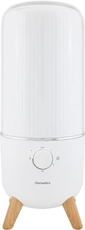 Homedics Ultrasonic Humidifier, Bedrooms and Home Offices, 0.97-Gallon Tank, 45-Hour Runtime, Visible Ultra-Quiet Cool Mist, Aromatherapy, Demineralization Cartridge, Night-Light, Auto-Off, White by Homedics
