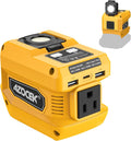 Azocek 220W Power Inverter Compatible with Dewalt 20V Battery(Battery not Included), DC 20V to AC 110V, 2 USB Ports & 1 Type-C Fast Charging, 400LM LED Work Light by Azocek