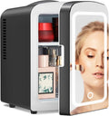 Antarctic Star 4L Makeup Mini Refrigerator With Mirror for Bedroom, Car, Office & Dorm, Portable Small Cooler for Cosmetics, Skin Care, Black by AntarcticStar